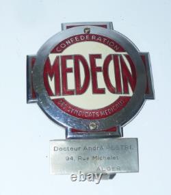 Plaque de calandre émaillée Ancienne des années 50 MEDECIN