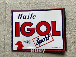 Plaque émaille Ancienne Huile Igol Sport Emailchild Enamel Sign