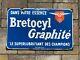 Plaque émaille Bretocyl Graphité'60 Bret-Oil Huile Moteur Bidon Essence Bretoil