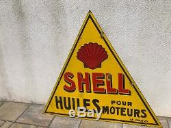 Plaque émaillé SHELL 1930 Email Japy Neuhaus Paris Rare Modele Huile Oil bidon