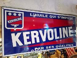 Plaque émaillé au pochoir de garage auto huile KERVOLINE déco garage Loft