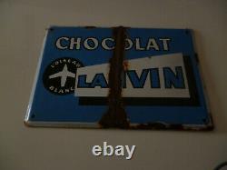 Plaque emaillé chocolat lanvin emaillerie alsacienne