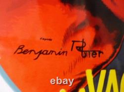 Plaque émaillée 50cm de diametre VACHUE QUI RIT superbe déco vintage QUALITY