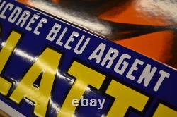 Plaque émaillée ARLATTE Chicorée bleu argent alimentaire enamel sign emailschild