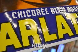 Plaque émaillée ARLATTE Chicorée bleu argent alimentaire enamel sign emailschild