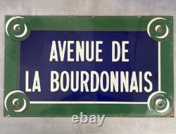 Plaque émaillée AVENUE DE LA BOURDONNAIS rue de Paris 7? Gros-Caillou 50x30cm