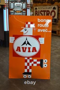 Plaque émaillée AVIA station-service bonne route emailschild 6040 cm