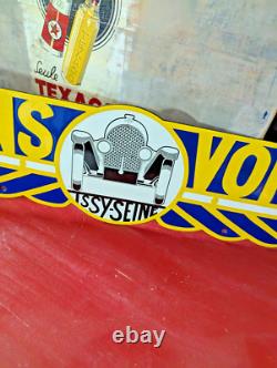 Plaque émaillée AVIONS VOISIN AUTOMOBILES au pochoir 60 x 11 logo enseigne