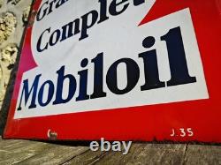 Plaque émaillée Ancienne Mobiloil no Esso Shell Bp Antar Texaco