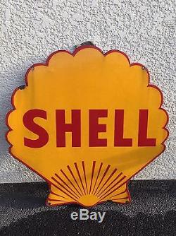 Plaque emaillee Ancienne Shell Garage Station Service