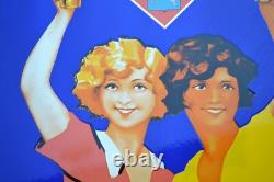Plaque émaillée BIERES MUTZIG blonde ou brune enamel sign emailschild