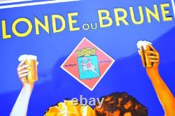 Plaque émaillée BIERES MUTZIG blonde ou brune enamel sign emailschild