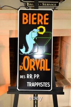 Plaque émaillée BIERE d' ORVAL trappistes enamel sign emailschild