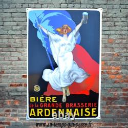 Plaque émaillée BIERE de la grande brasserie Ardennaise enamel sign emailschild