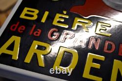 Plaque émaillée BIERE de la grande brasserie Ardennaise enamel sign emailschild