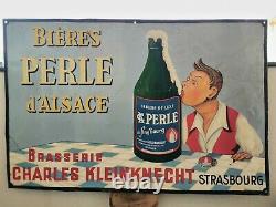 Plaque émaillée Bières Perle d'Alsace Emaillerie Alsacienne Strasbourg