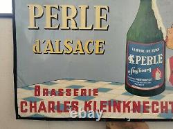 Plaque émaillée Bières Perle d'Alsace Emaillerie Alsacienne Strasbourg