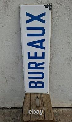Plaque émaillée Bureaux train voie ferrée réseau ferroviaire enseigne