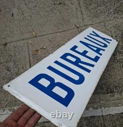 Plaque émaillée Bureaux train voie ferrée réseau ferroviaire enseigne