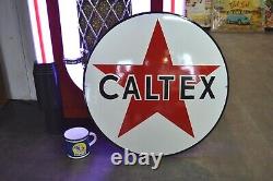 Plaque émaillée CALTEX huile automobile garage - 50 cm