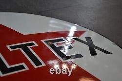Plaque émaillée CALTEX huile automobile garage - 50 cm