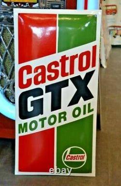 Plaque émaillée CASTROL huile moteur automobile GTX enamel sign