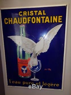 Plaque émaillée CHAUDFONTAINE Jean d'Ylen 1934 (60 X 80 cm)