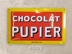 Plaque émaillée CHOCOLAT PUPIER enamel sign emailschild