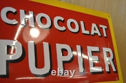 Plaque émaillée CHOCOLAT PUPIER enamel sign emailschild
