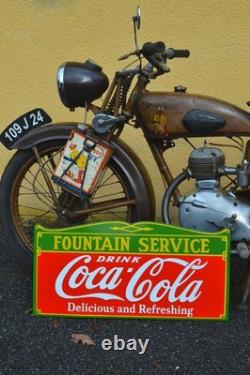 Plaque émaillée COCA COLA drink fountain service 70 cm pochoir