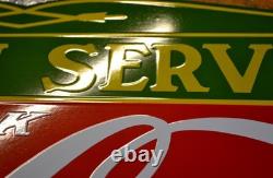 Plaque émaillée COCA COLA drink fountain service 70 cm pochoir