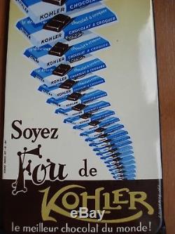 Plaque émaillée Chocolat KOHLER 1950