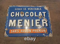 Plaque émaillée Chocolat Menier Sans aucun prénom Japy frères