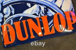 Plaque émaillée DUNLOP Stock pilote vintage bleu enamel sign emailschild