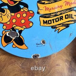 Plaque émaillée Disney / Sunoco Ø 50 cm- Rare décor de station service