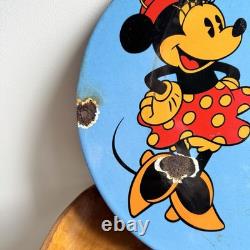 Plaque émaillée Disney / Sunoco Ø 50 cm- Rare décor de station service