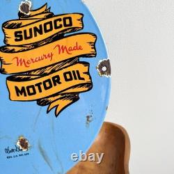 Plaque émaillée Disney / Sunoco Ø 50 cm- Rare décor de station service