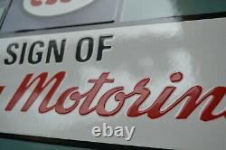 Plaque émaillée ESSO Happy motoring huile automobile 5040 cm enamel sign