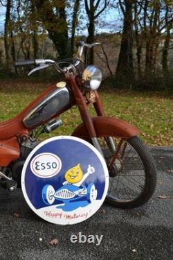 Plaque émaillée ESSO Happy motoring huile automobile 50 cm emailschilder
