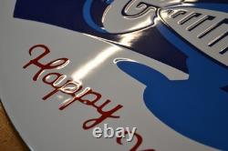 Plaque émaillée ESSO Happy motoring huile automobile 50 cm emailschilder