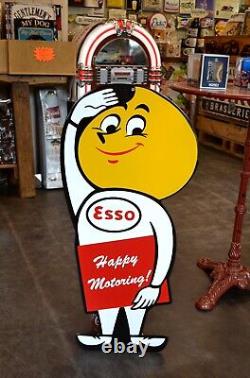 Plaque émaillée ESSO Happy motoring huile automobile 8038 cm enamel sign