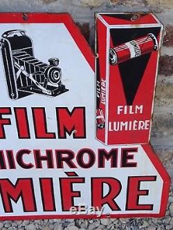 Plaque emaillée FILM LUMICHROME LUMIERE old advertise enamel appareil photo