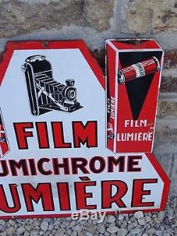 Plaque emaillée FILM LUMICHROME LUMIERE old advertise enamel appareil photo