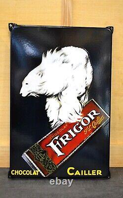Plaque émaillée FRIGOR alimentaire chocolat enamel sign ++ 6040 cm ++