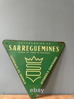 Plaque émaillée Fayenceries de Sarreguemines