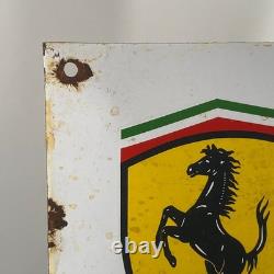 Plaque émaillée Ferrari 60x20cm (23,6x7,9) Grande enseigne
