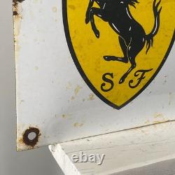 Plaque émaillée Ferrari 60x20cm (23,6x7,9) Grande enseigne