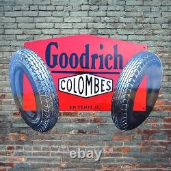 Plaque émaillée GOODRICH COLOMBES pneus enamel sign emailschild