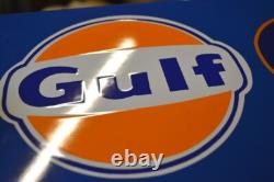 Plaque émaillée GULF huile automobile 60 cm