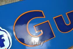 Plaque émaillée GULF huile automobile 60 cm